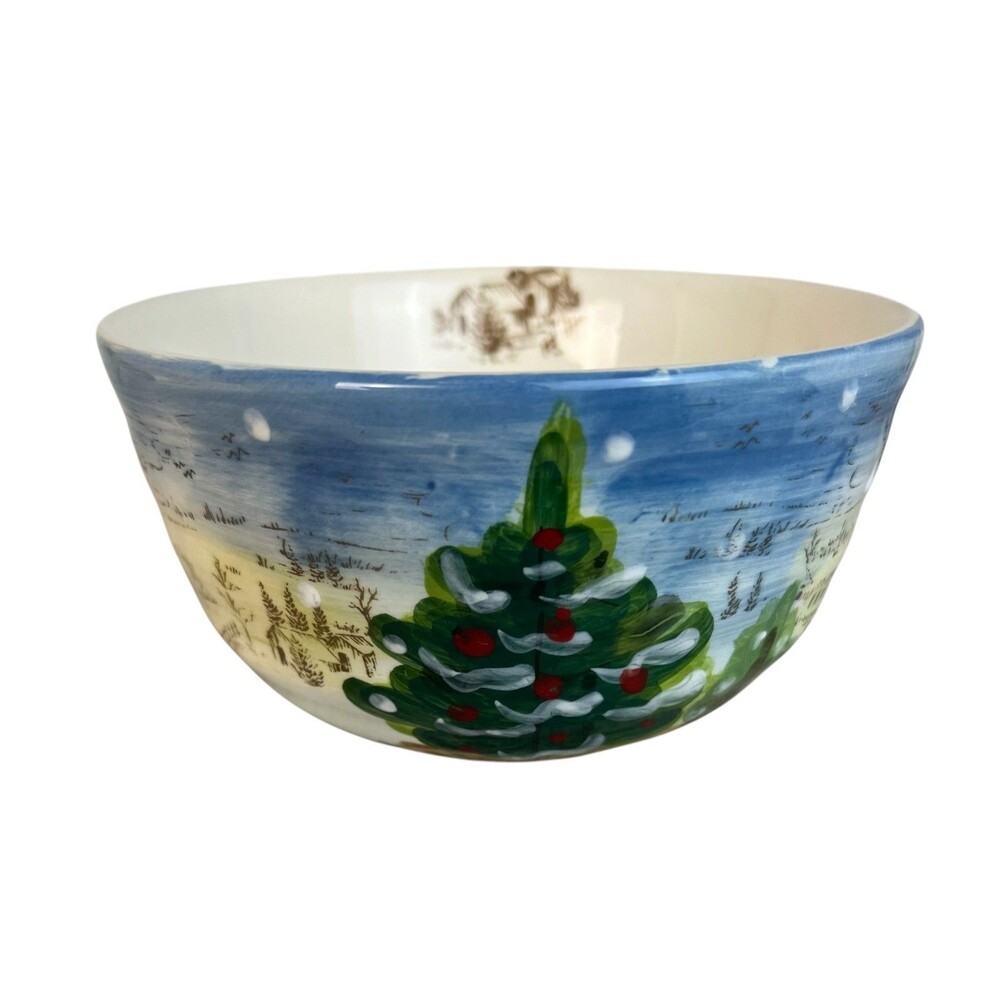 Pinesville by Maxcera Christmas Tree Village Ceramic Soup/Cereal Bowl (1)